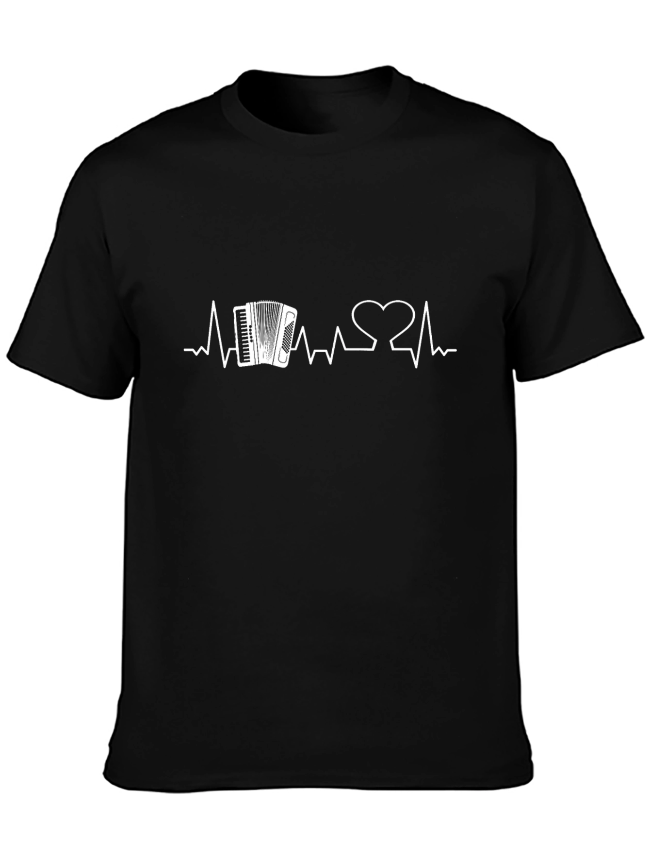 Accordion Heartbeat Black T-Shirt