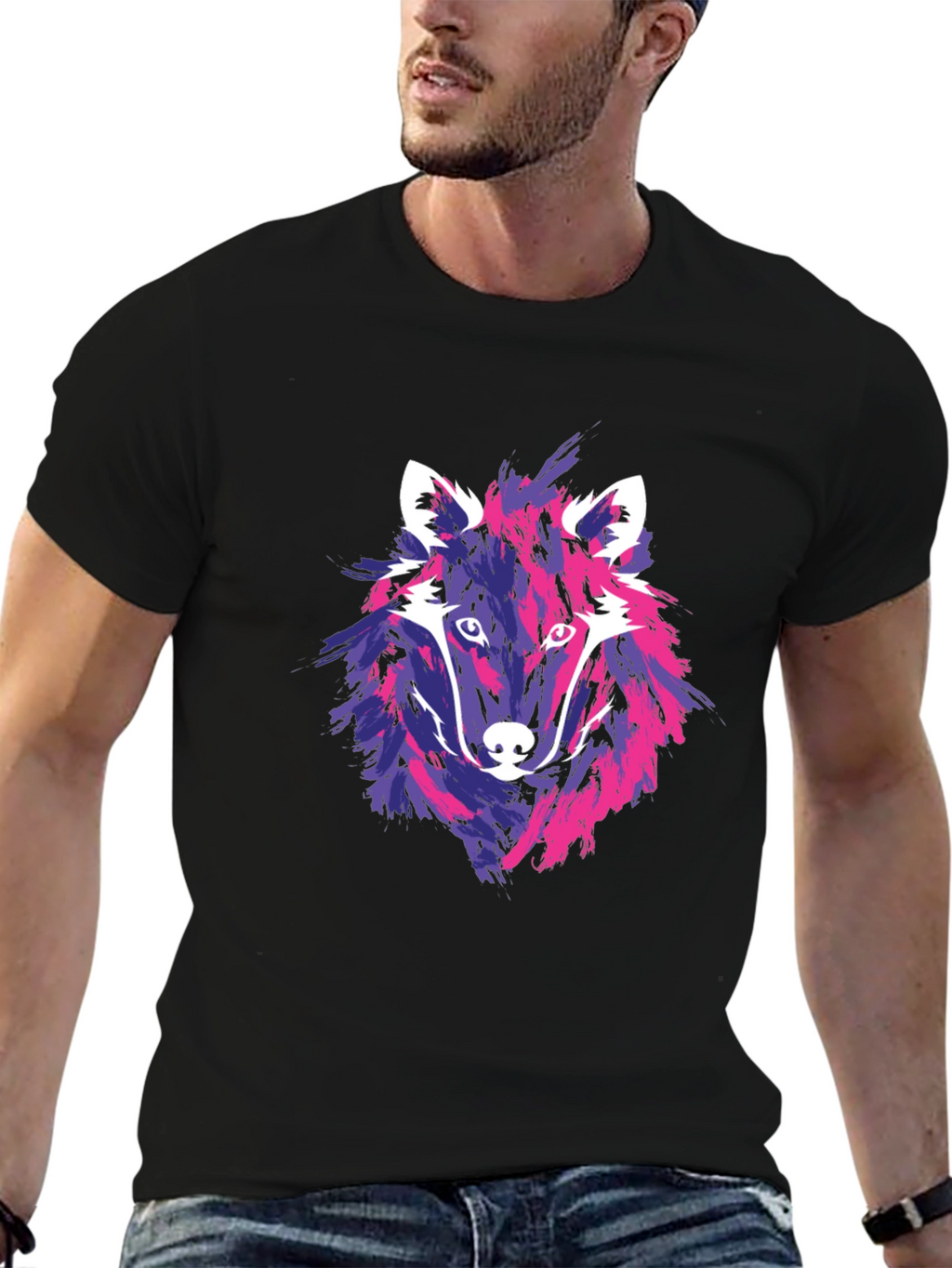 Wolf Graphic Tee - Abstract Art T-Shirt