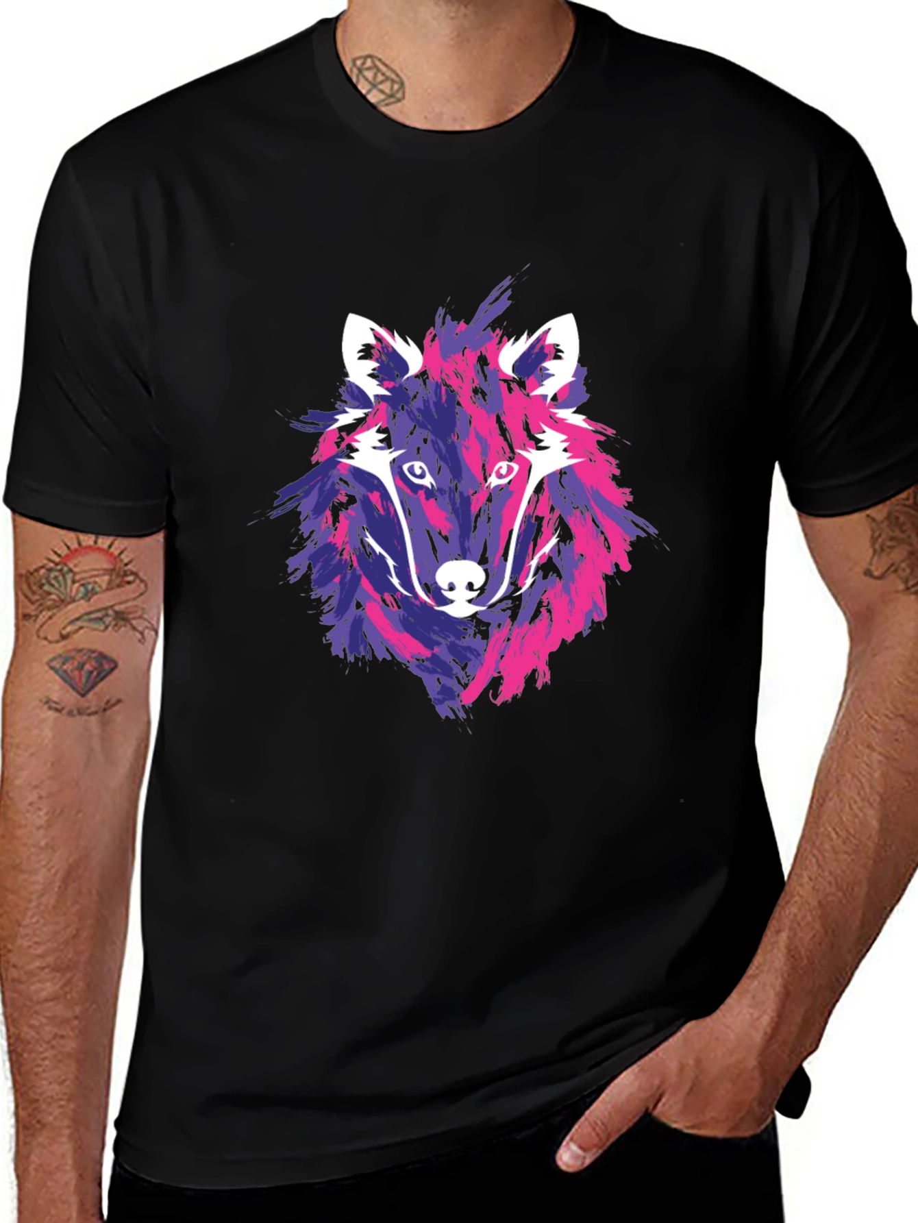 Wolf Graphic Tee - Abstract Art T-Shirt