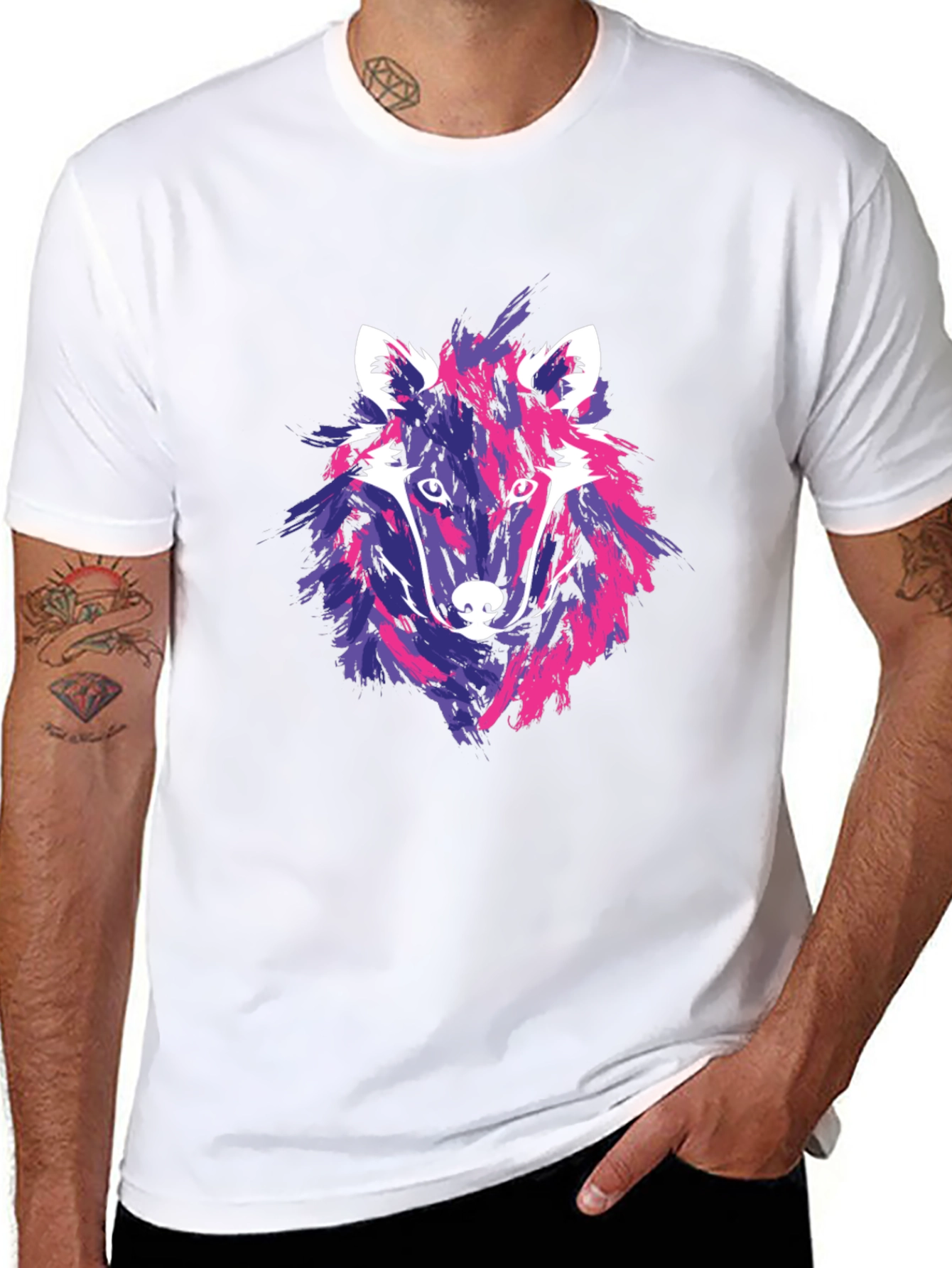Wolf Graphic Tee - Abstract Art T-Shirt