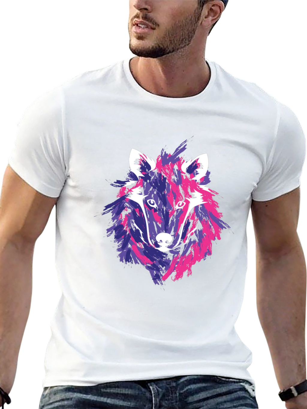 Wolf Graphic Tee - Abstract Art T-Shirt