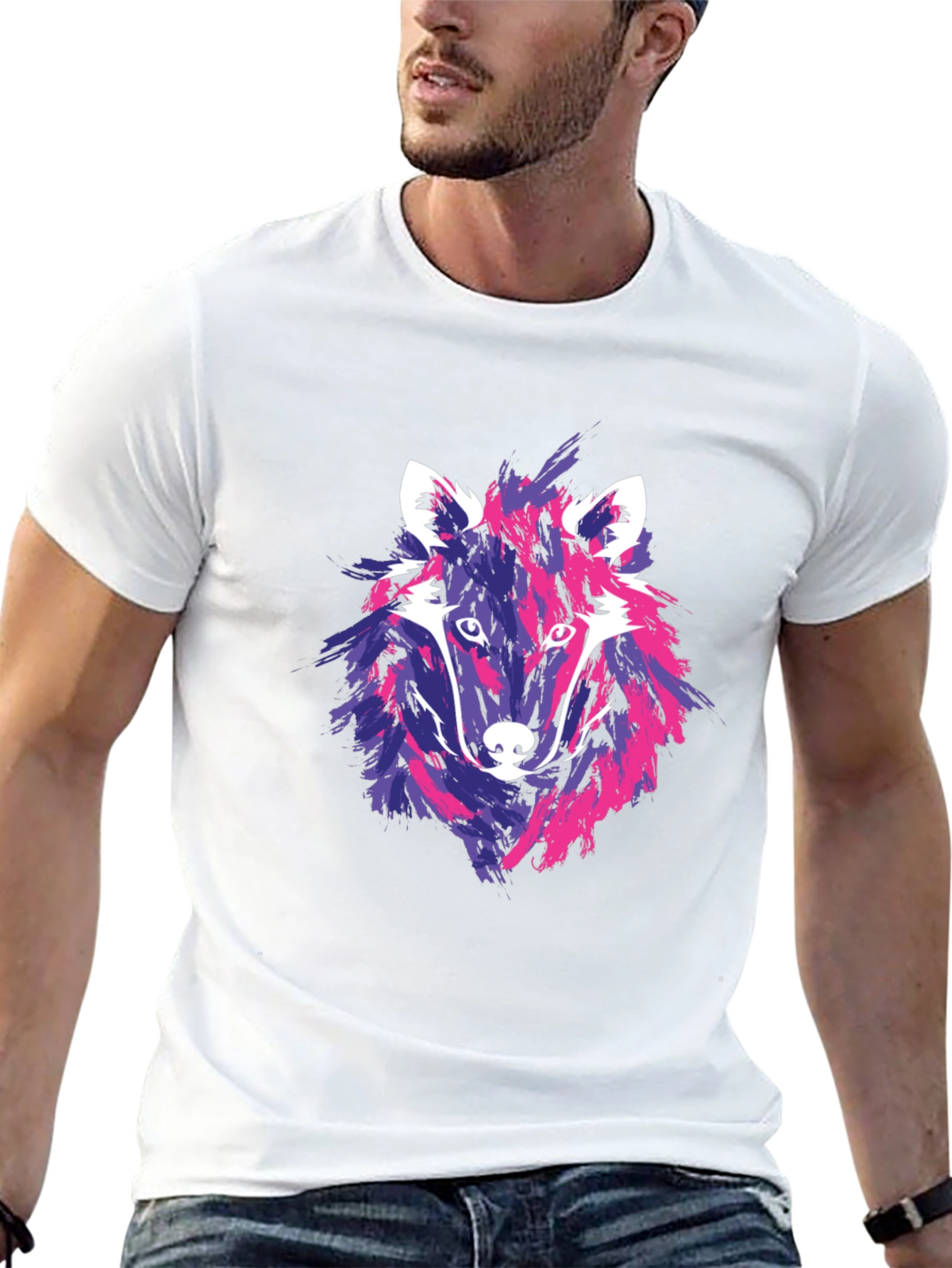 Wolf Graphic Tee - Abstract Art T-Shirt