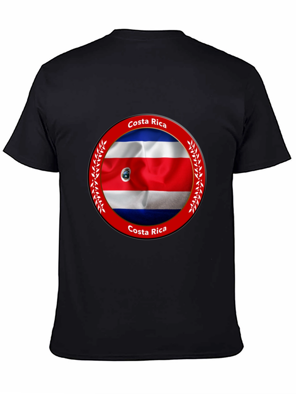 Costa Rica Flag Graphic Black T-Shirt