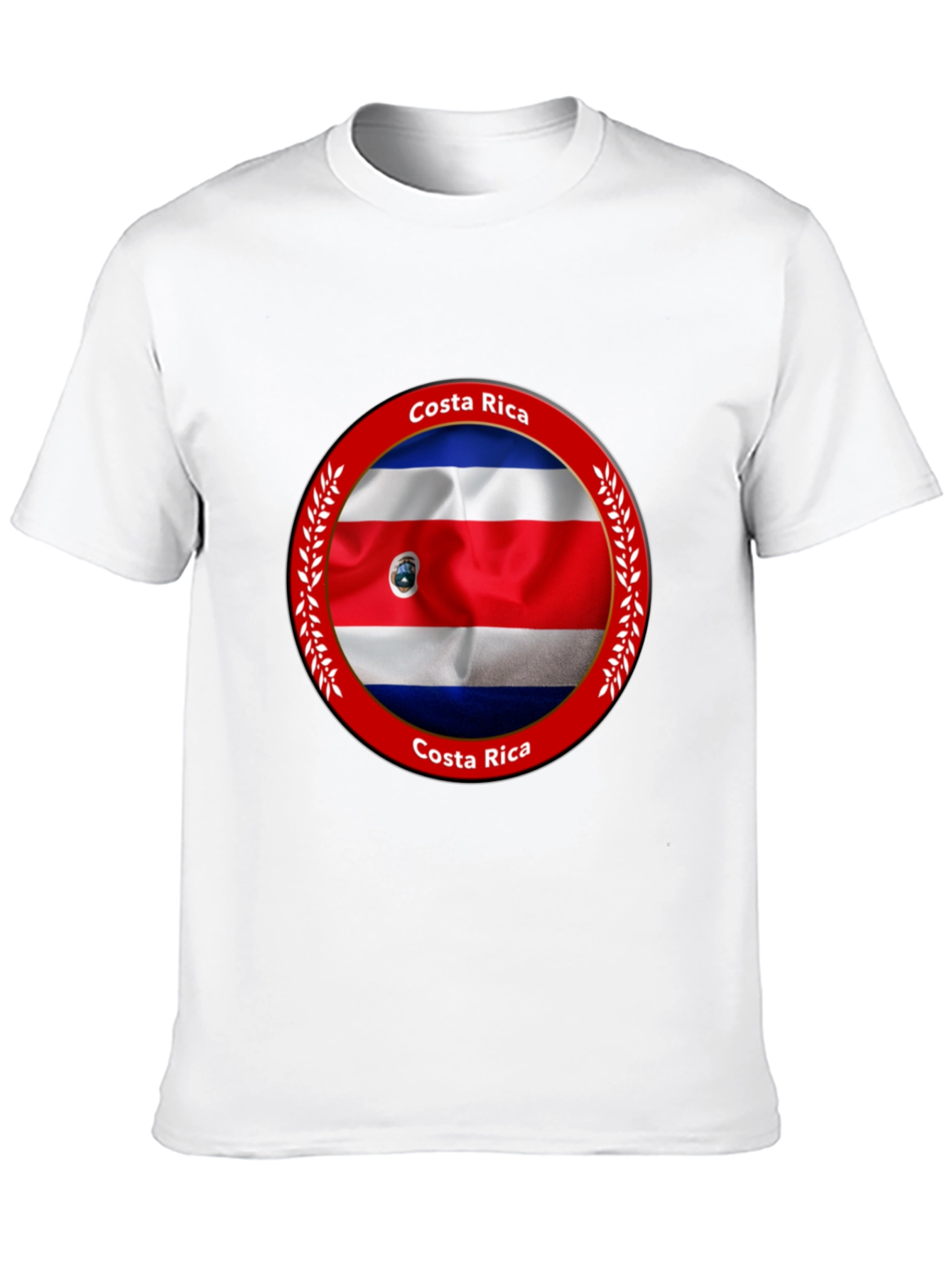Costa Rica Flag Graphic Black T-Shirt