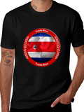 Costa Rica Flag Graphic Black T-Shirt