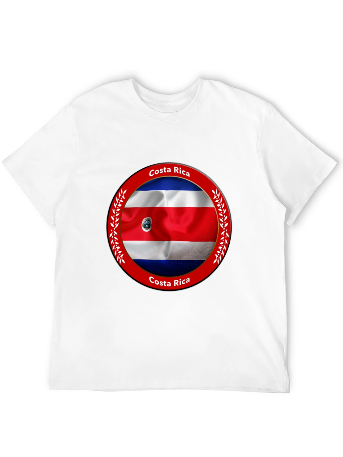 Costa Rica Flag Graphic Black T-Shirt