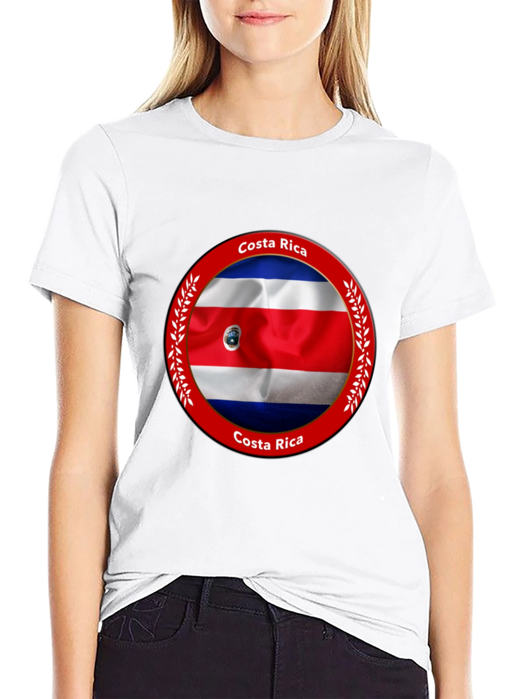 Costa Rica Flag Graphic Black T-Shirt