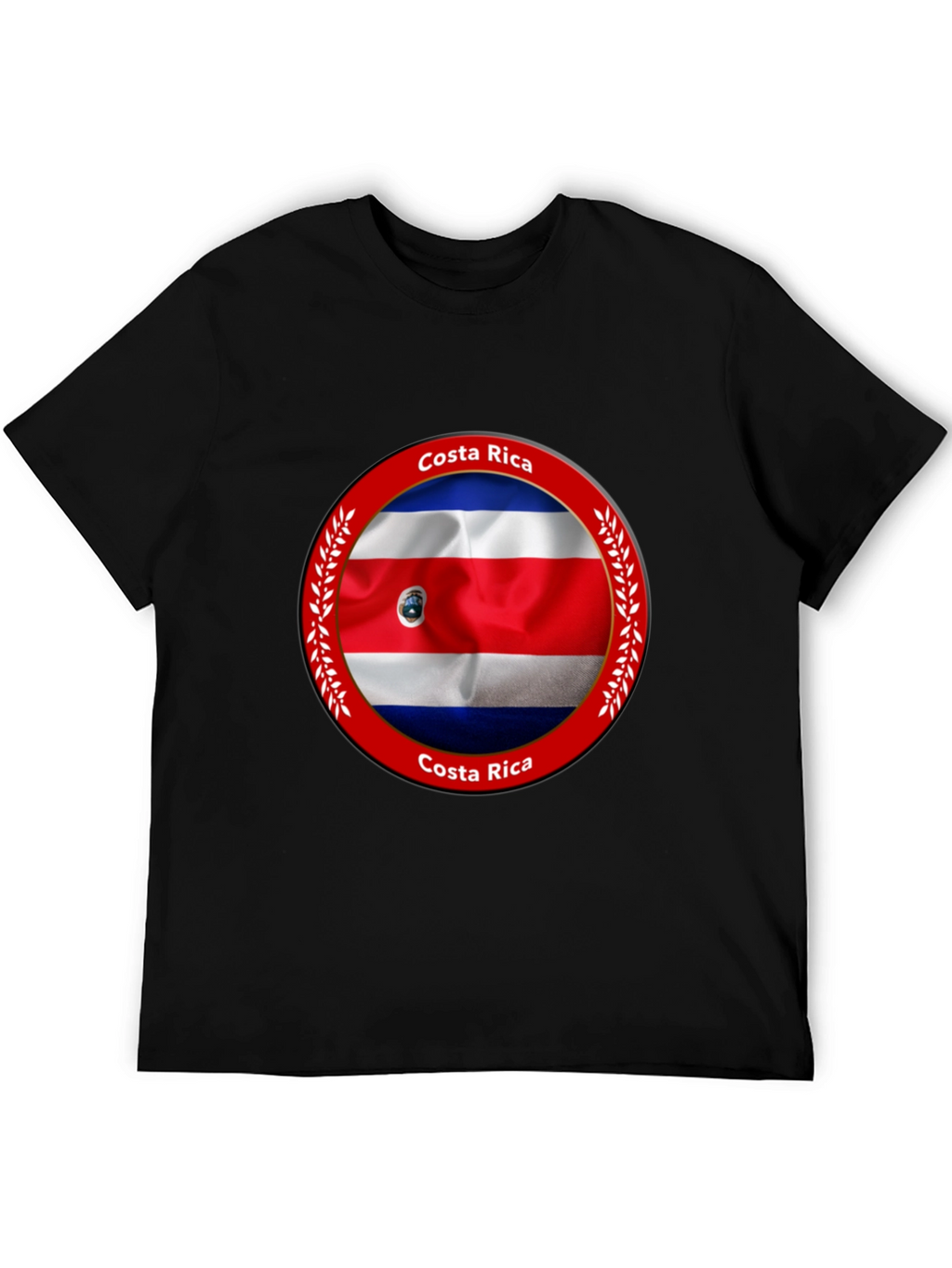 Costa Rica Flag Graphic Black T-Shirt