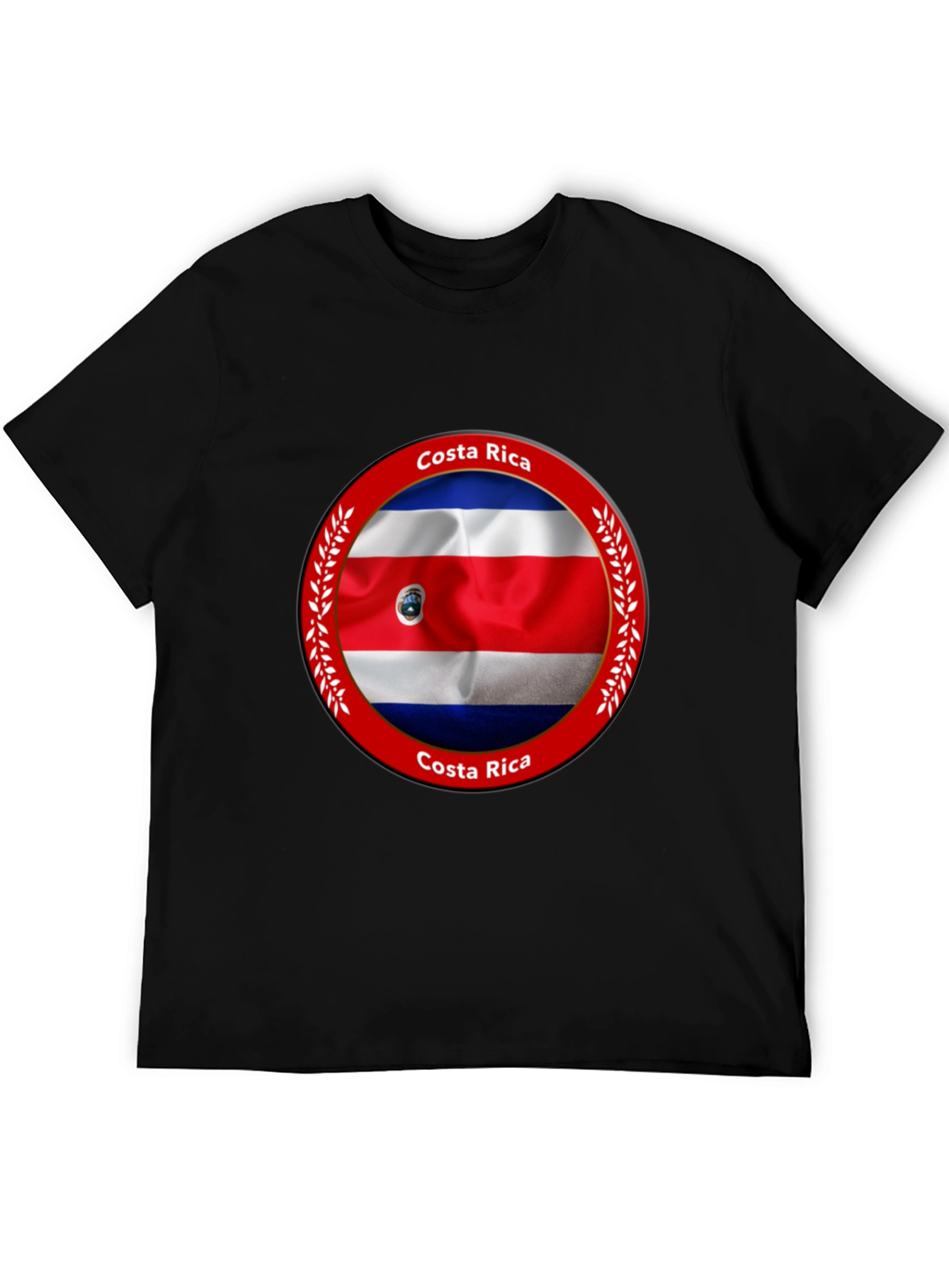 Costa Rica Flag Graphic Black T-Shirt