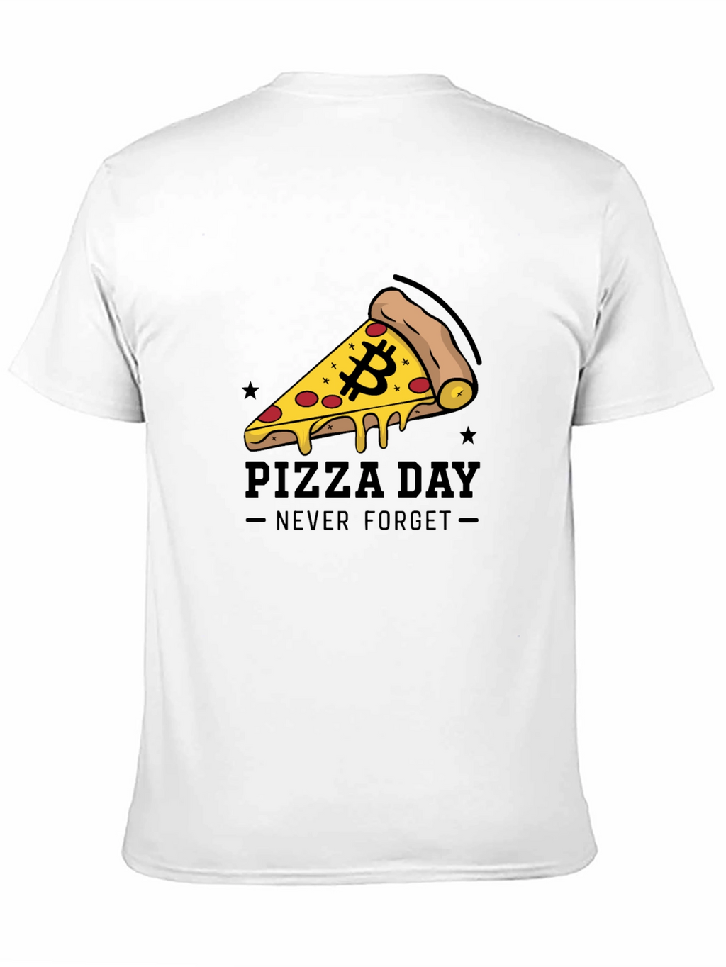 Bitcoin Pizza Day Black T-Shirt - Never Forget