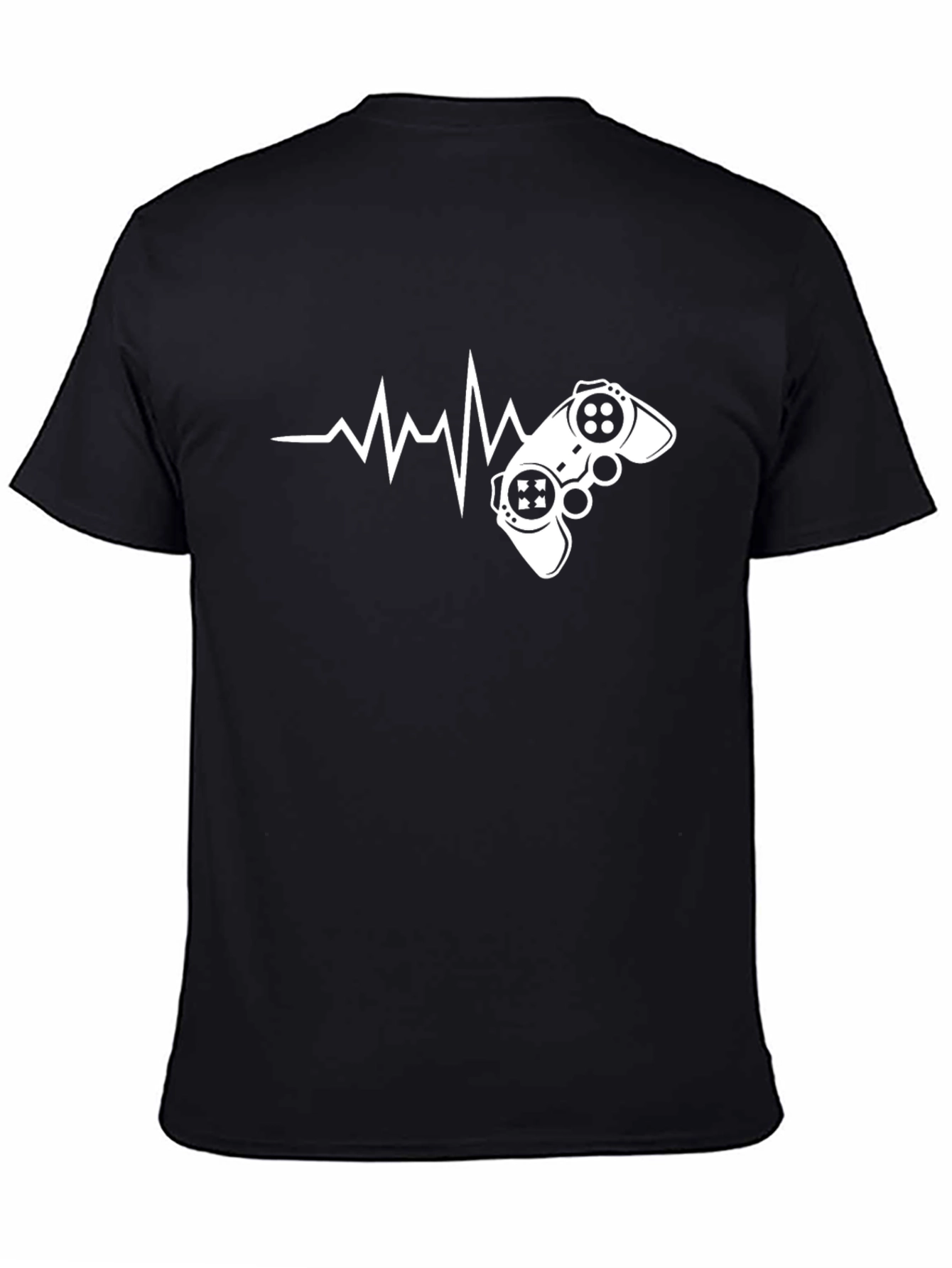 Gamer Heartbeat Graphic T-Shirt - Black