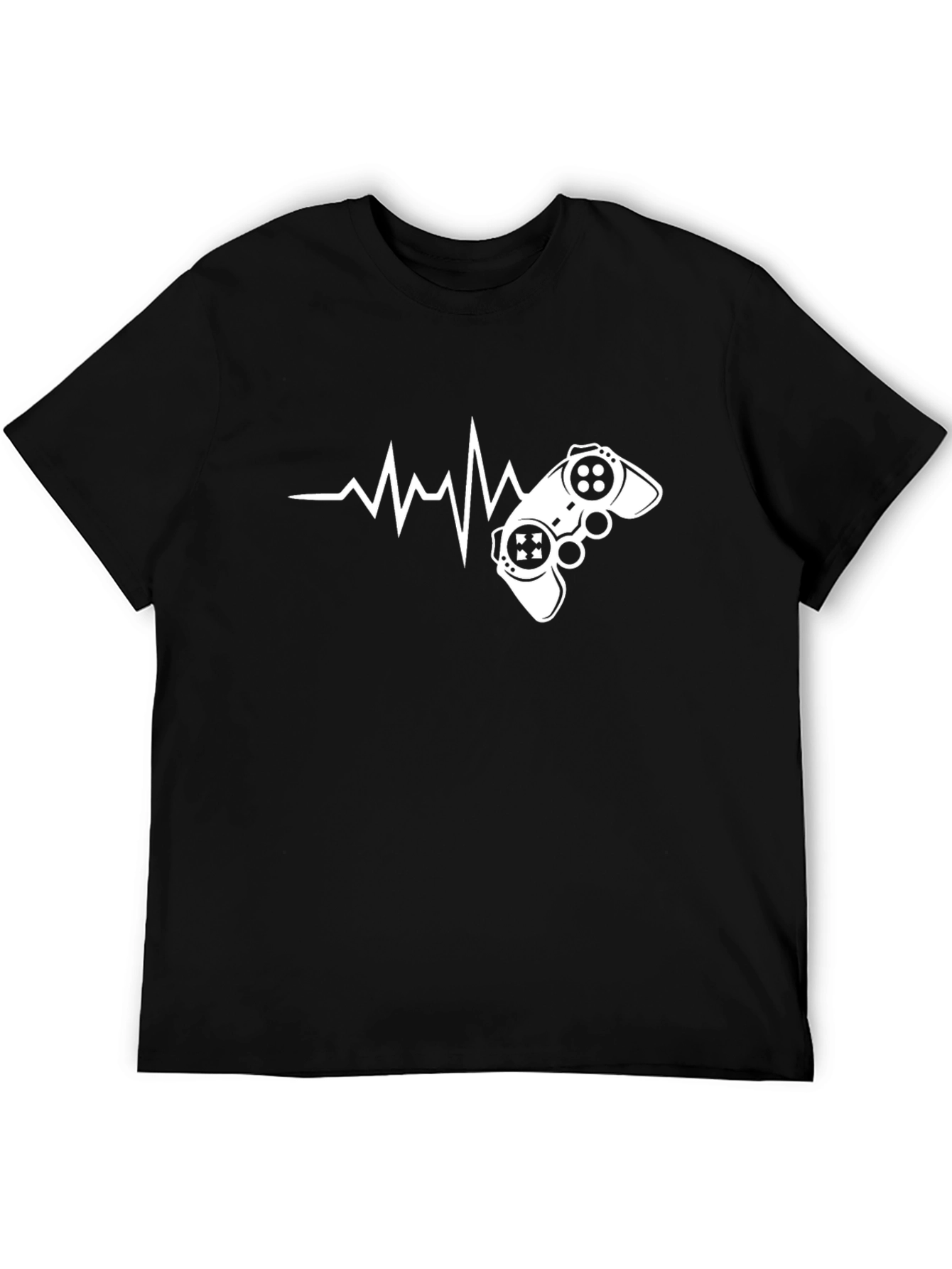 Gamer Heartbeat Graphic T-Shirt - Black