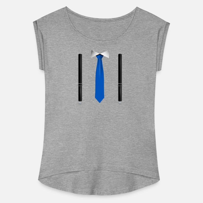 Funny Blue Tie with Black Suspenders Perfect