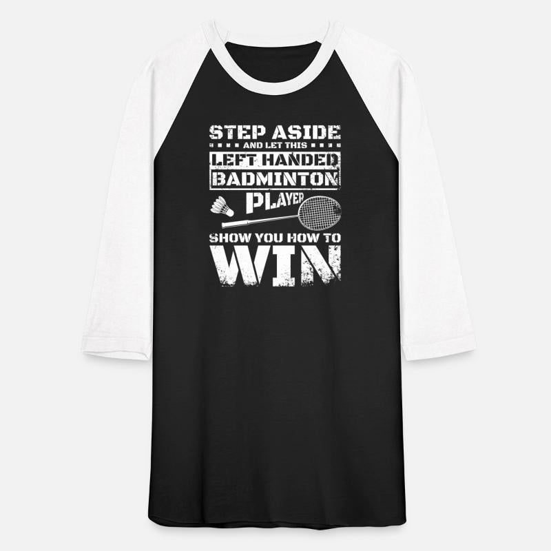 Funny left handed badminton player