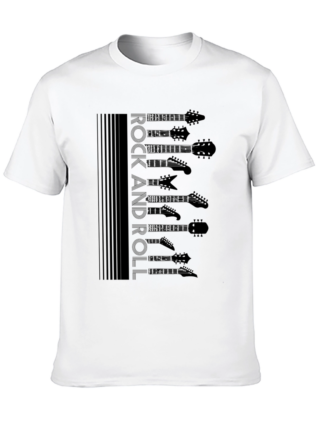 Rock and Roll Guitar Head T-Shirt - Black