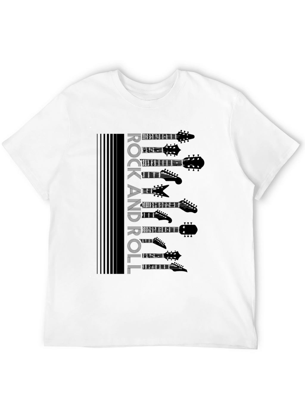 Rock and Roll Guitar Head T-Shirt - Black