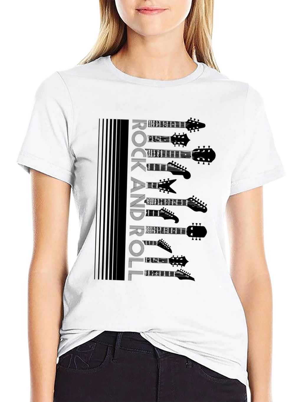 Rock and Roll Guitar Head T-Shirt - Black