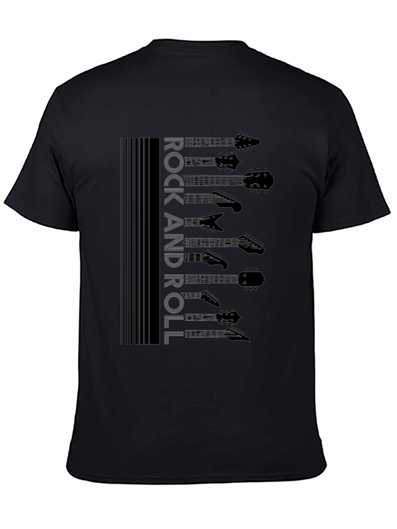 Rock and Roll Guitar Head T-Shirt - Black