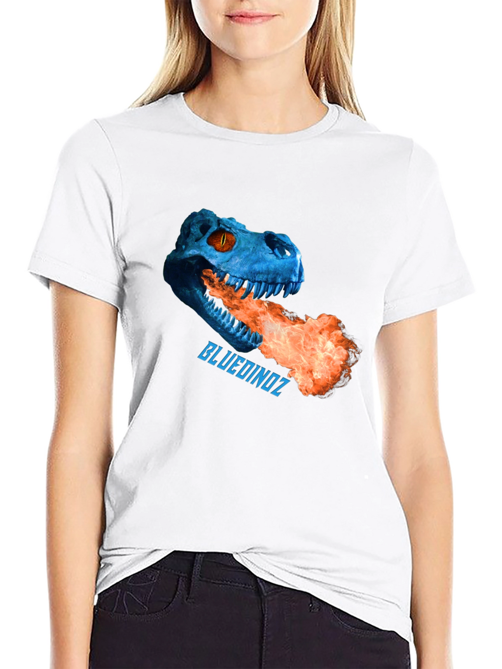 Blue Dinoz Fire-Breathing T-Shirt