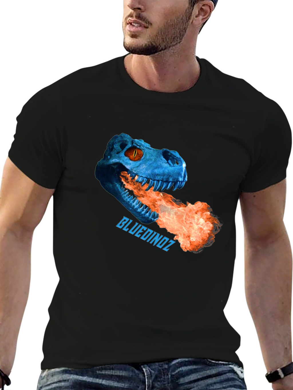 Blue Dinoz Fire-Breathing T-Shirt