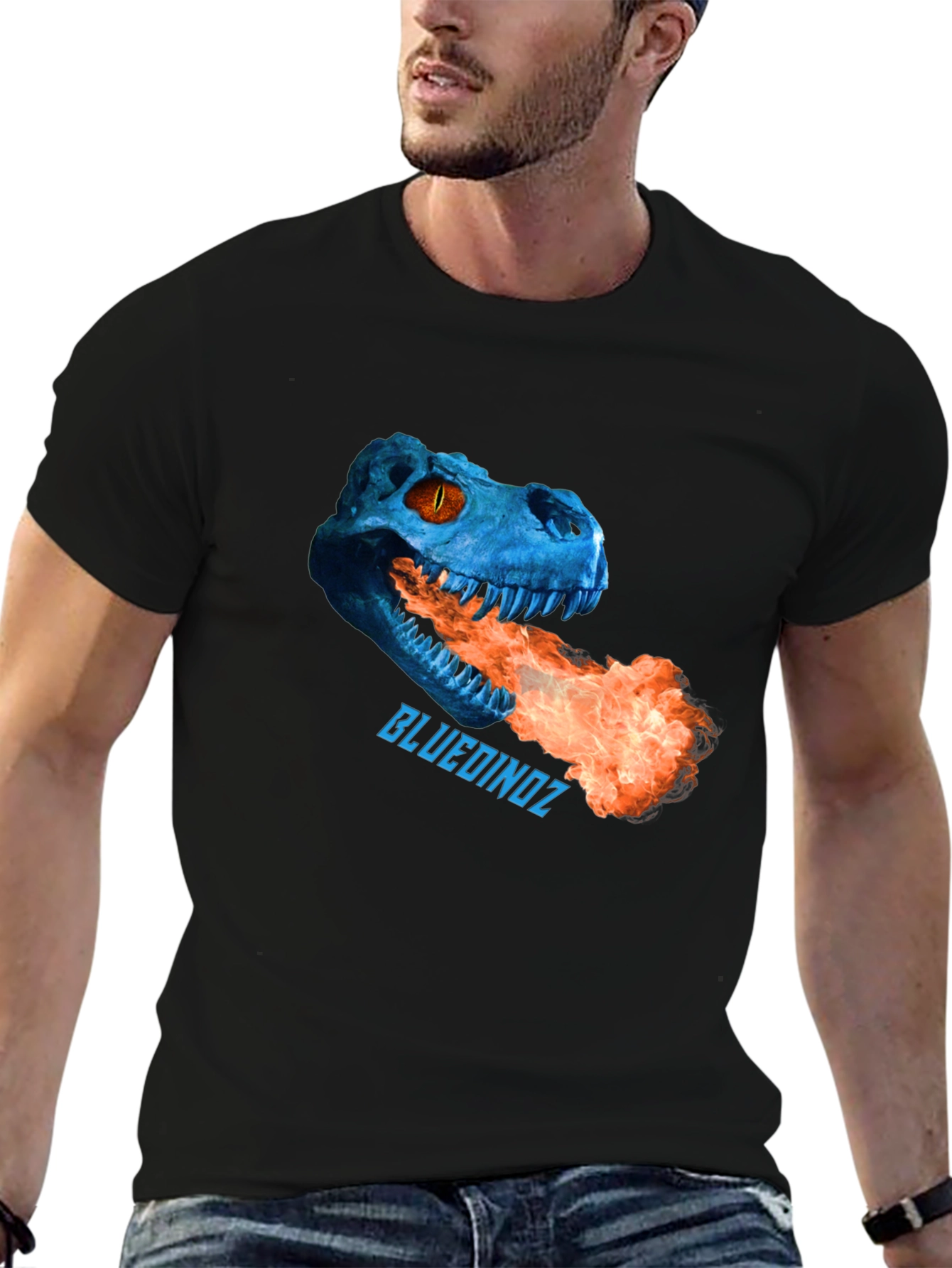Blue Dinoz Fire-Breathing T-Shirt
