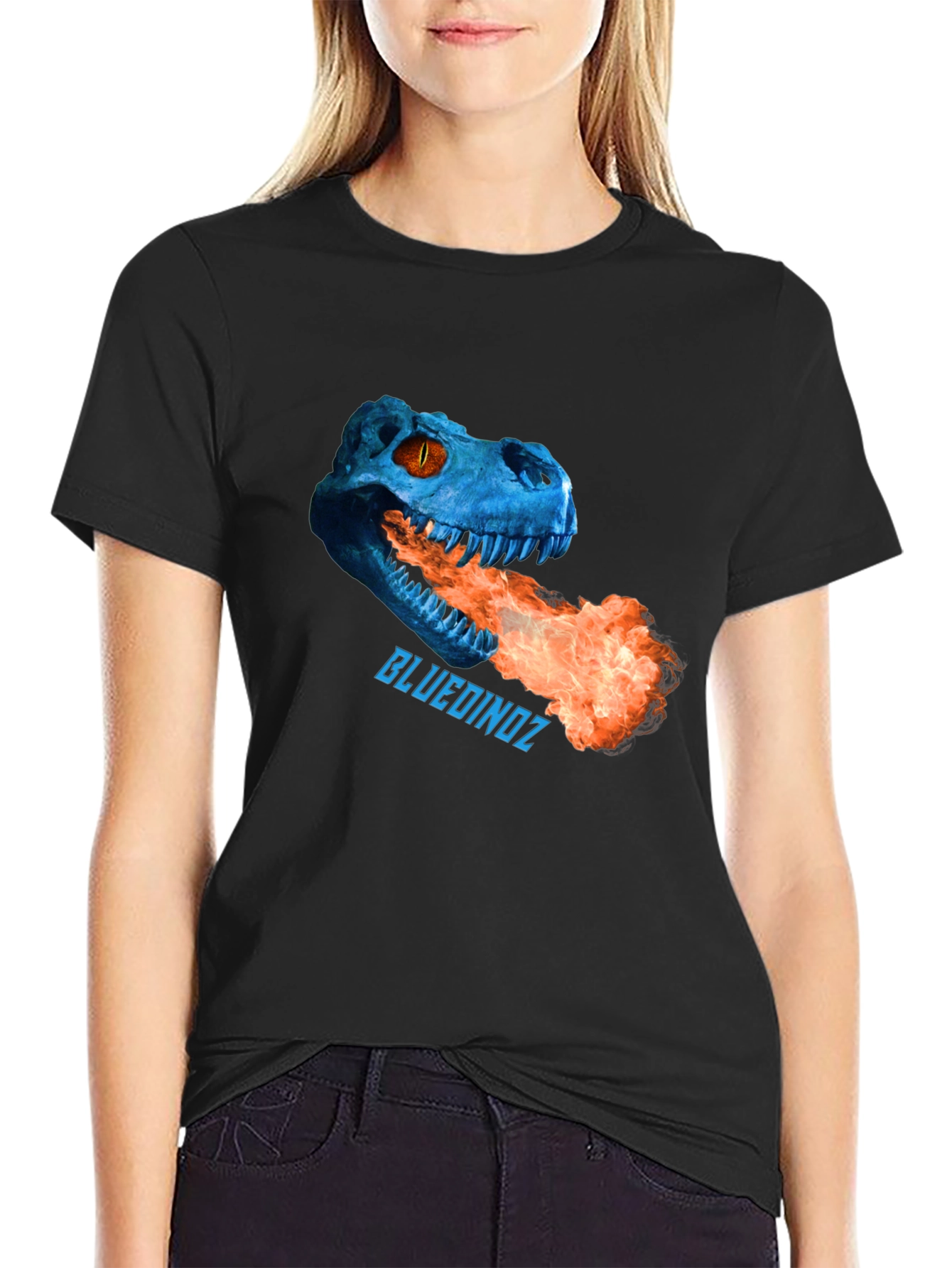 Blue Dinoz Fire-Breathing T-Shirt
