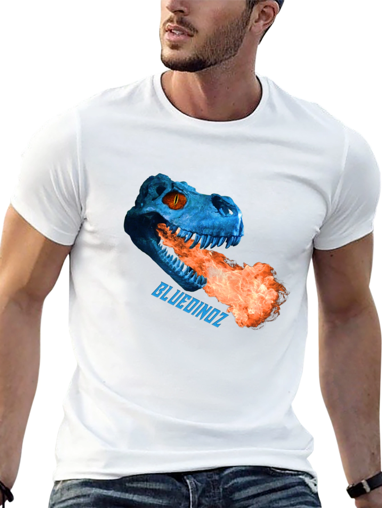 Blue Dinoz Fire-Breathing T-Shirt