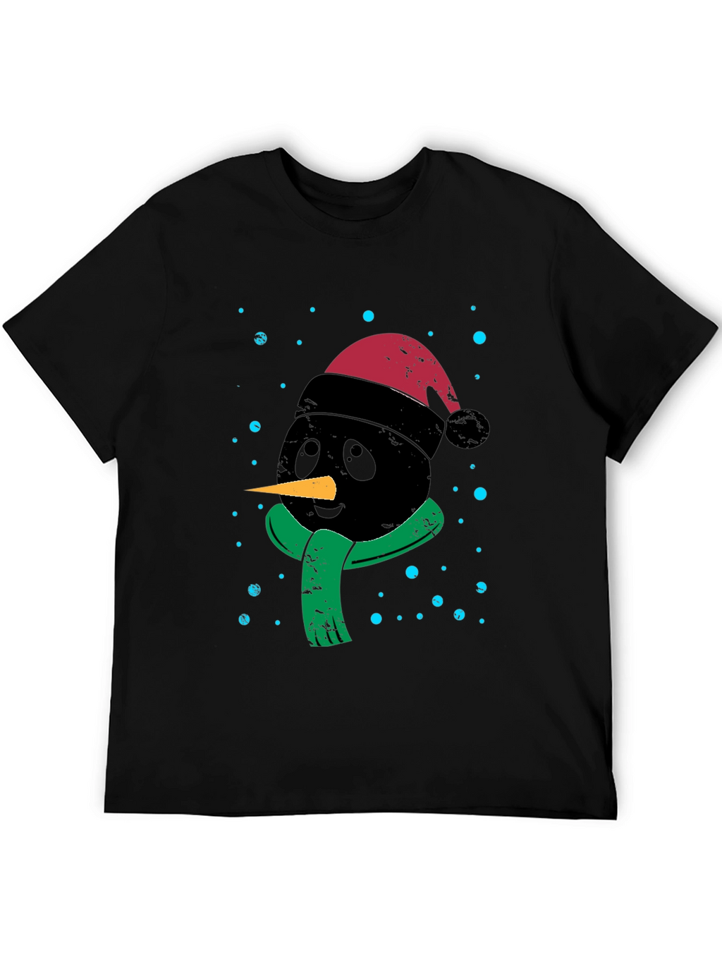 Festive Black Snowman Graphic Tee