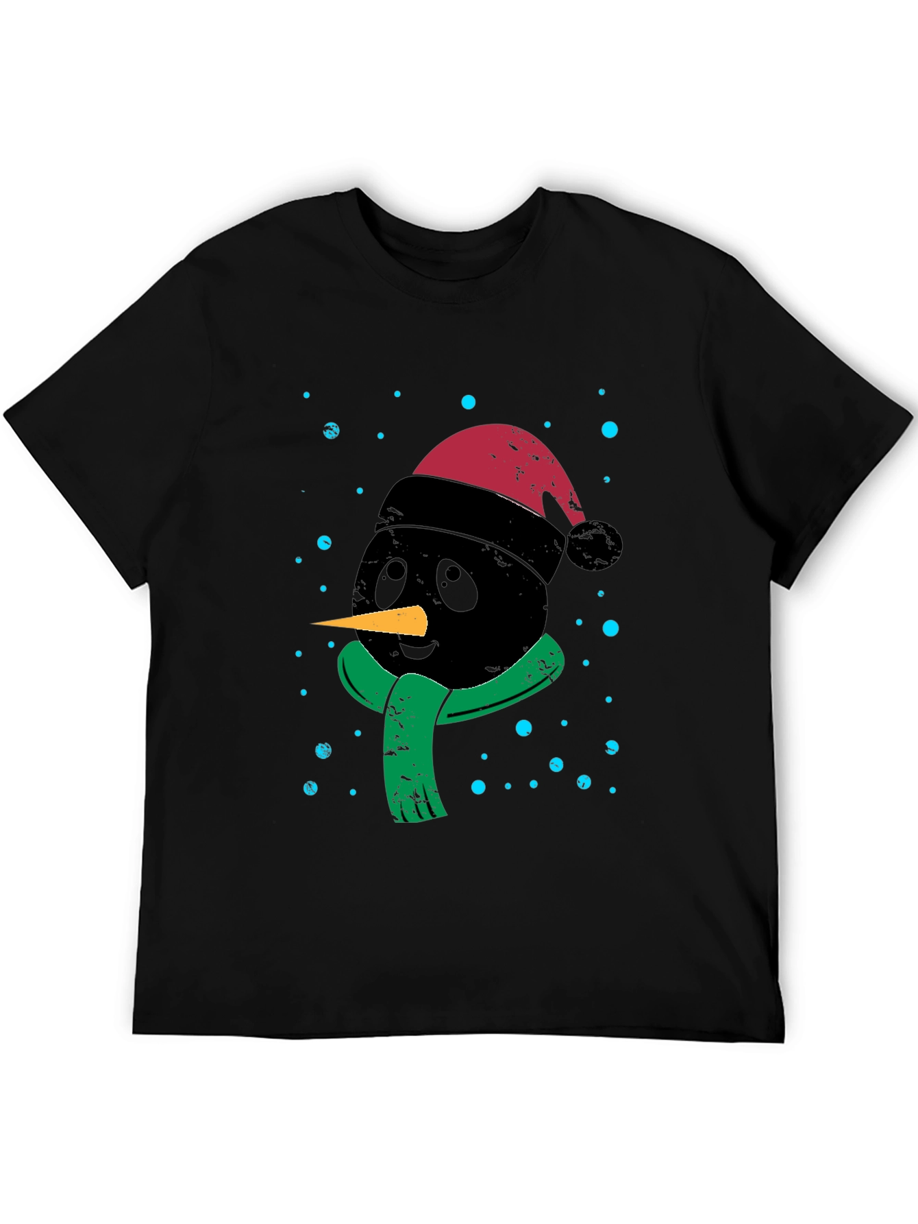 Festive Black Snowman Graphic Tee