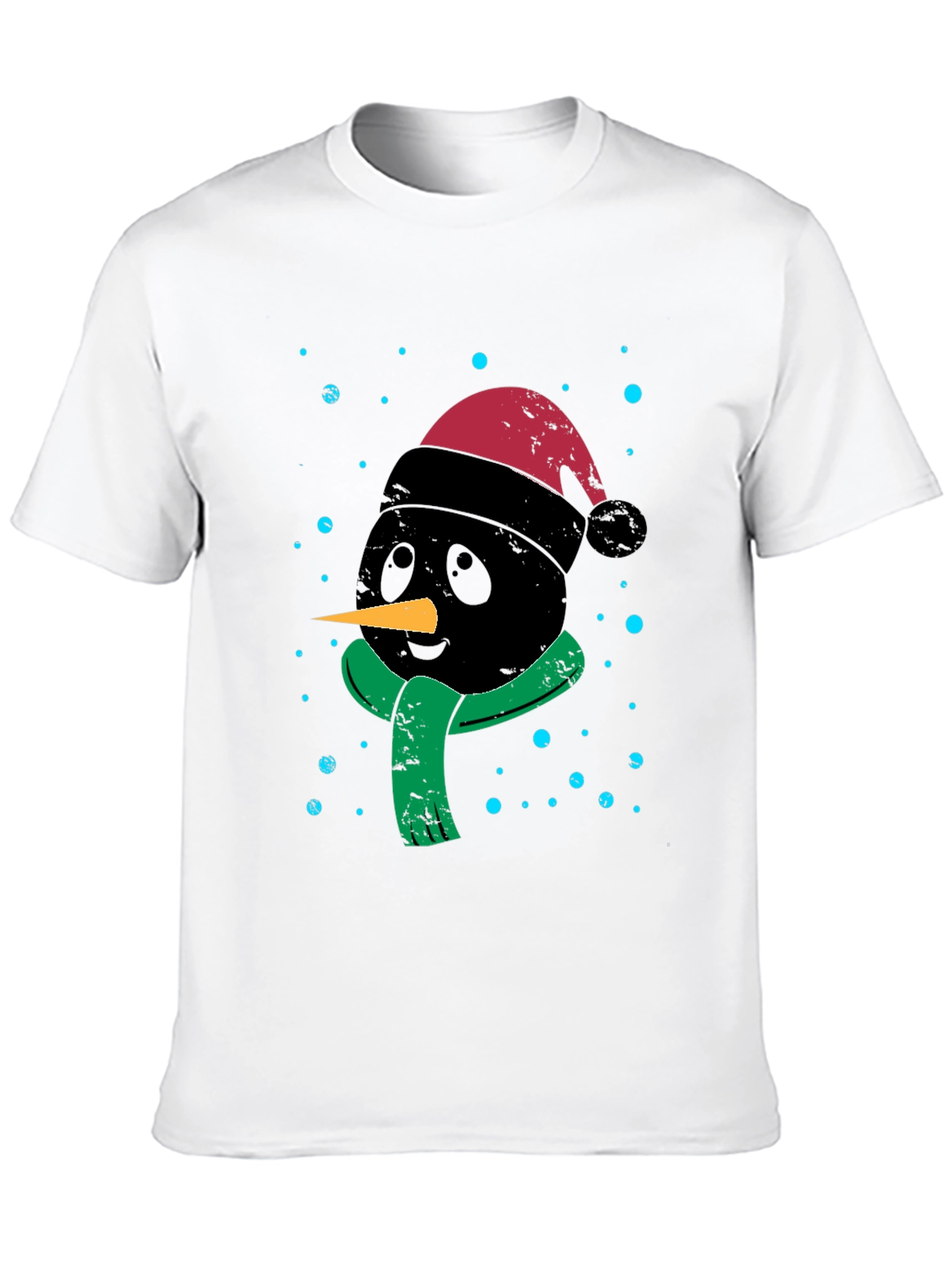Festive Black Snowman Graphic Tee