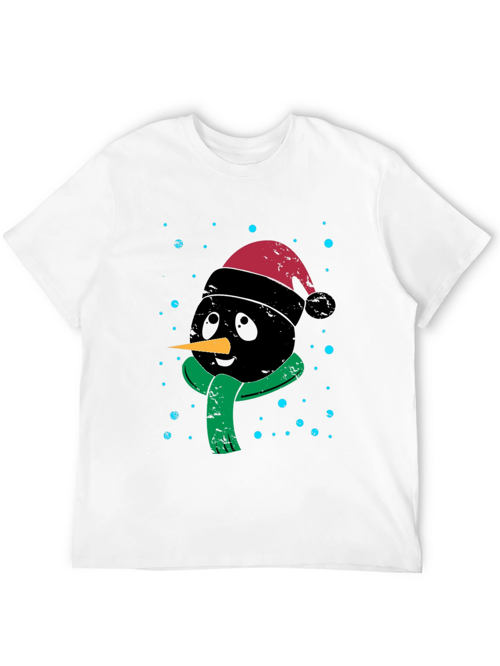 Festive Black Snowman Graphic Tee