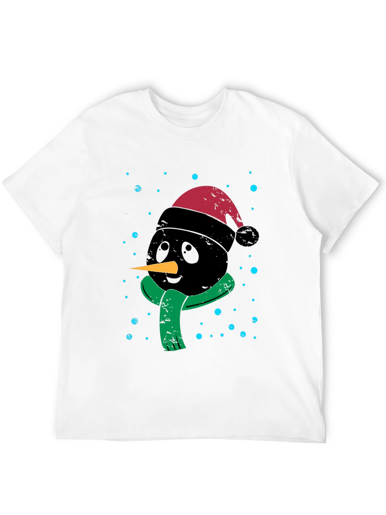 Festive Black Snowman Graphic Tee