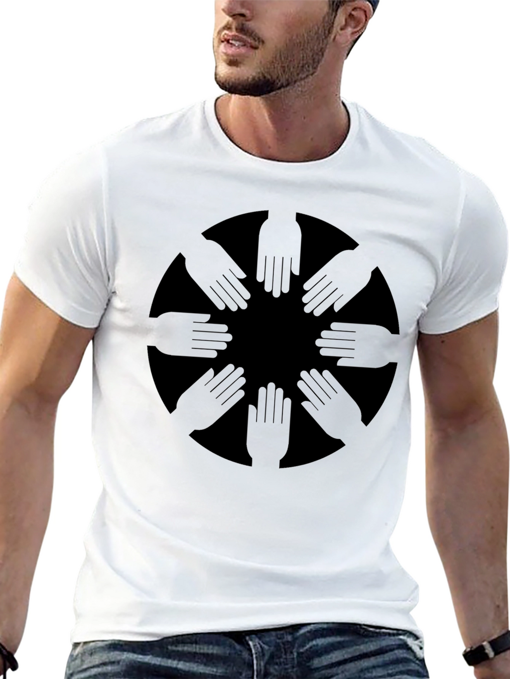 Symbolic Hands Graphic Tee - Soft Cotton T-Shirt