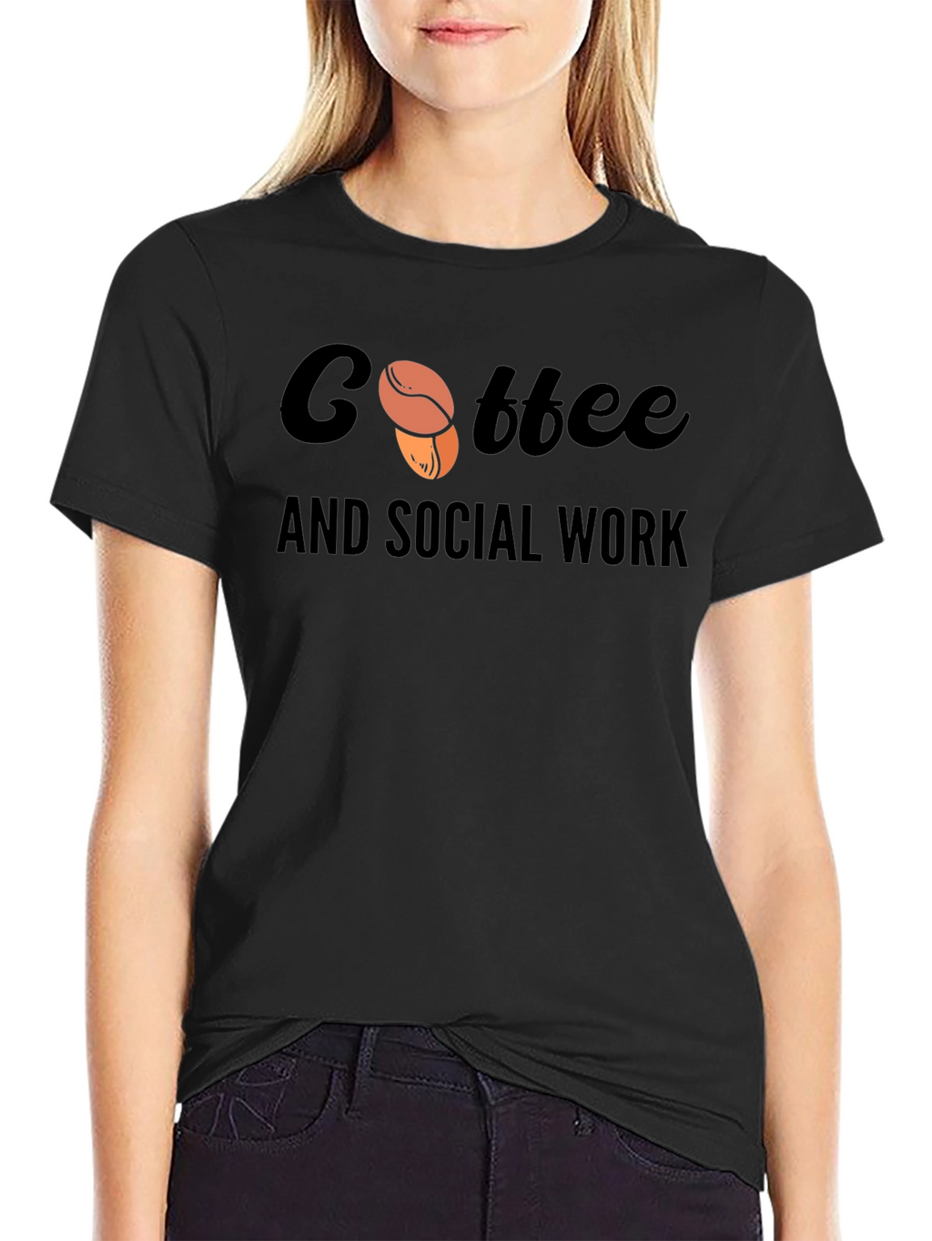 Coffee and Social Work Black T-Shirt