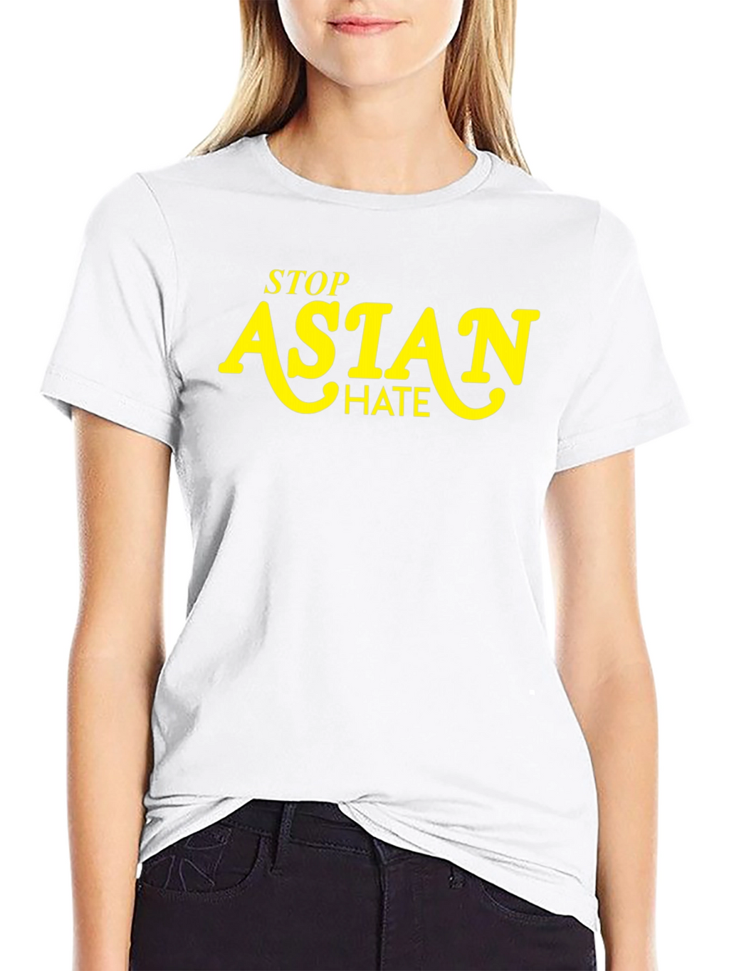 Stop Asian Hate Graphic T-Shirt - Black
