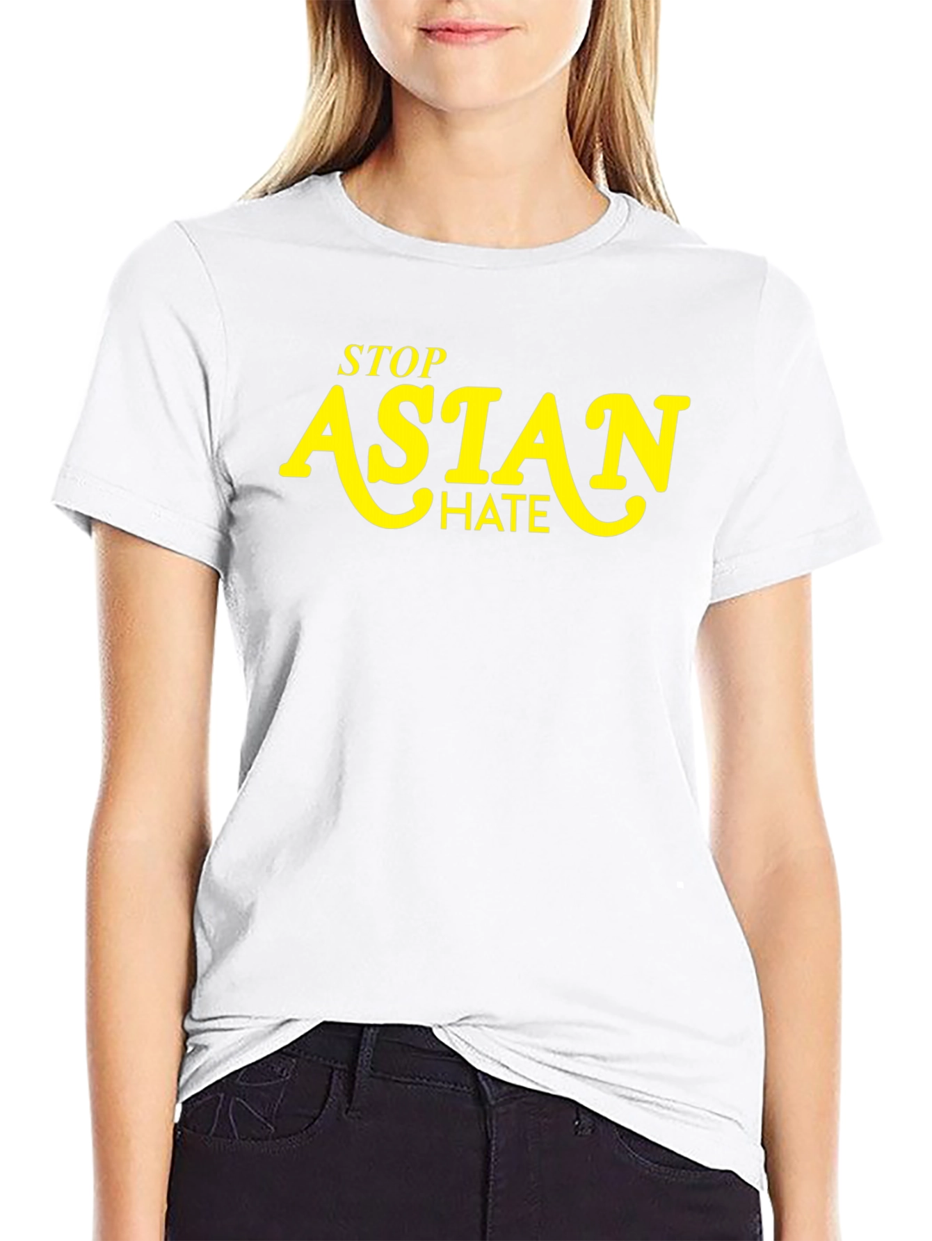 Stop Asian Hate Graphic T-Shirt - Black