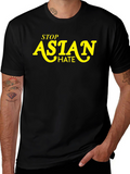 Stop Asian Hate Graphic T-Shirt - Black
