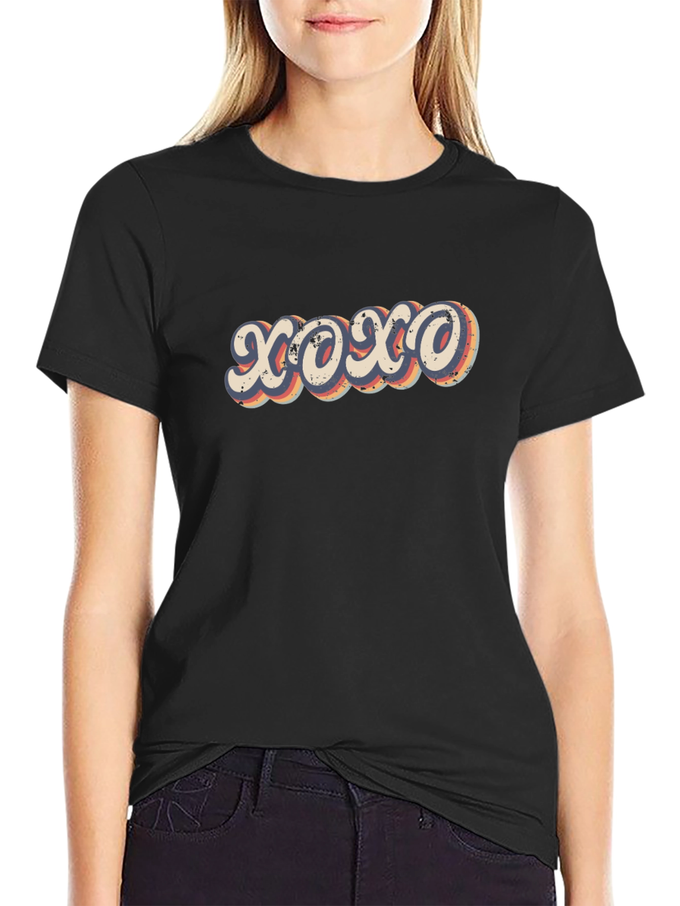Retro XOXO Graphic Tee - Hugs and Kisses T-Shirt