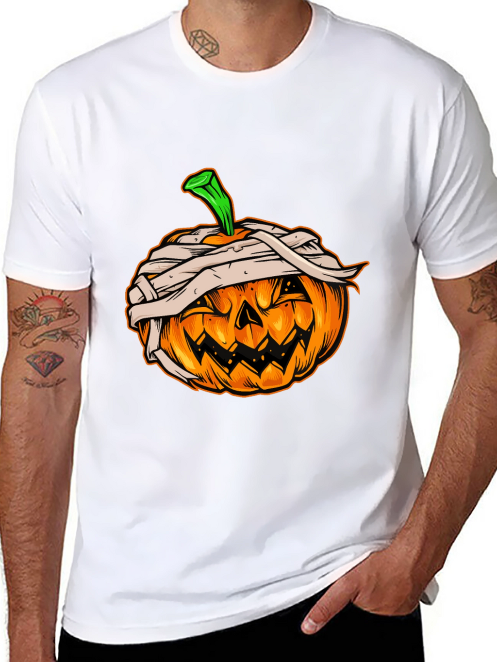Halloween Pumpkin Mummy Graphic Tee