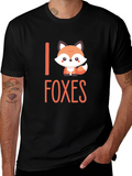 Cute Fox Graphic T-Shirt - I Love Foxes Tee