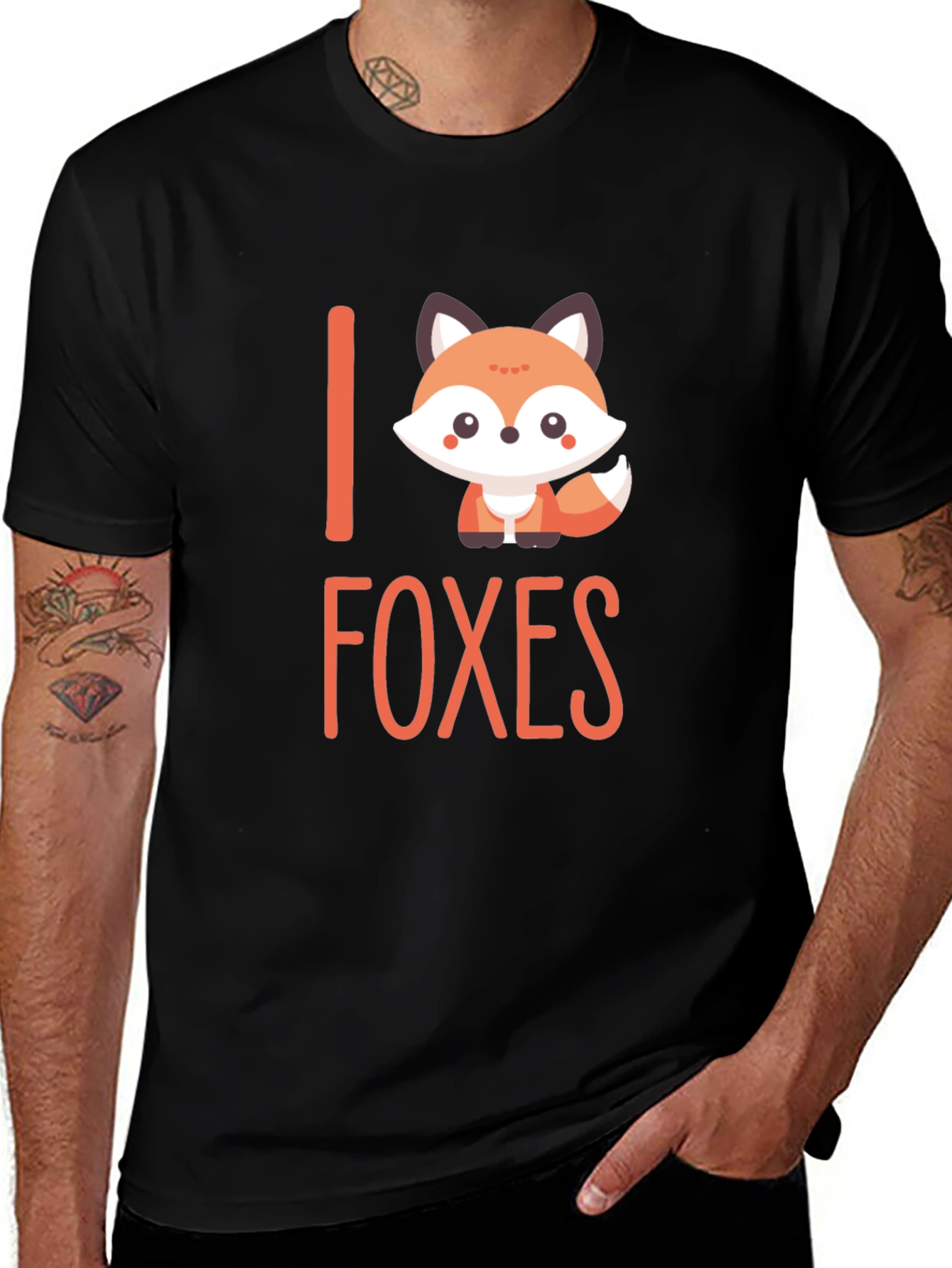 Cute Fox Graphic T-Shirt - I Love Foxes Tee