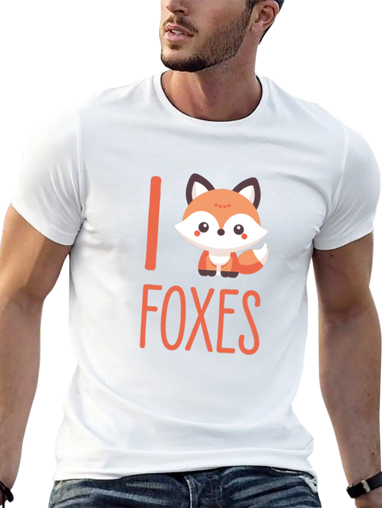 Cute Fox Graphic T-Shirt - I Love Foxes Tee