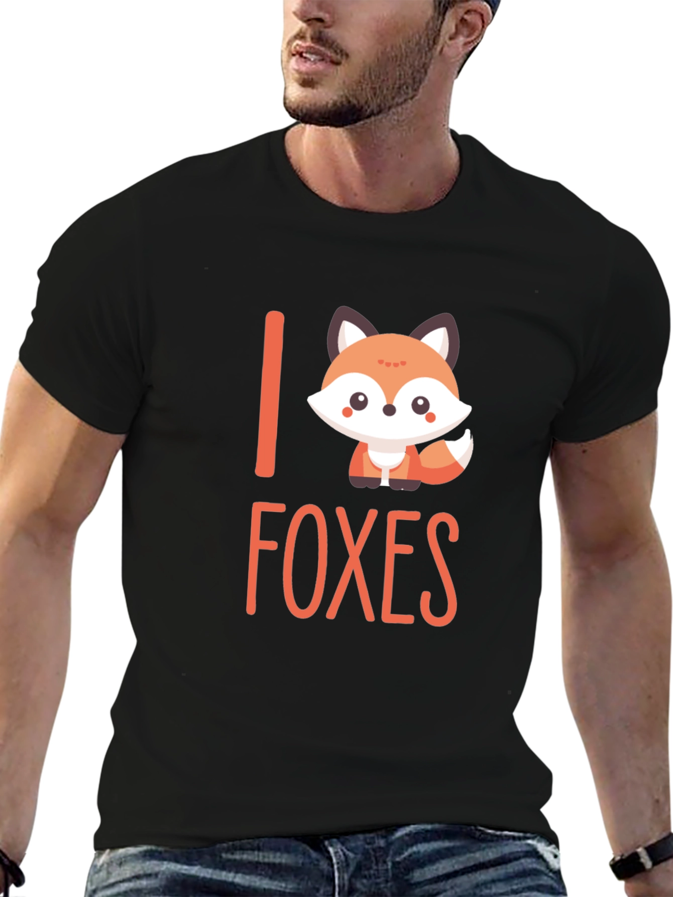 Cute Fox Graphic T-Shirt - I Love Foxes Tee