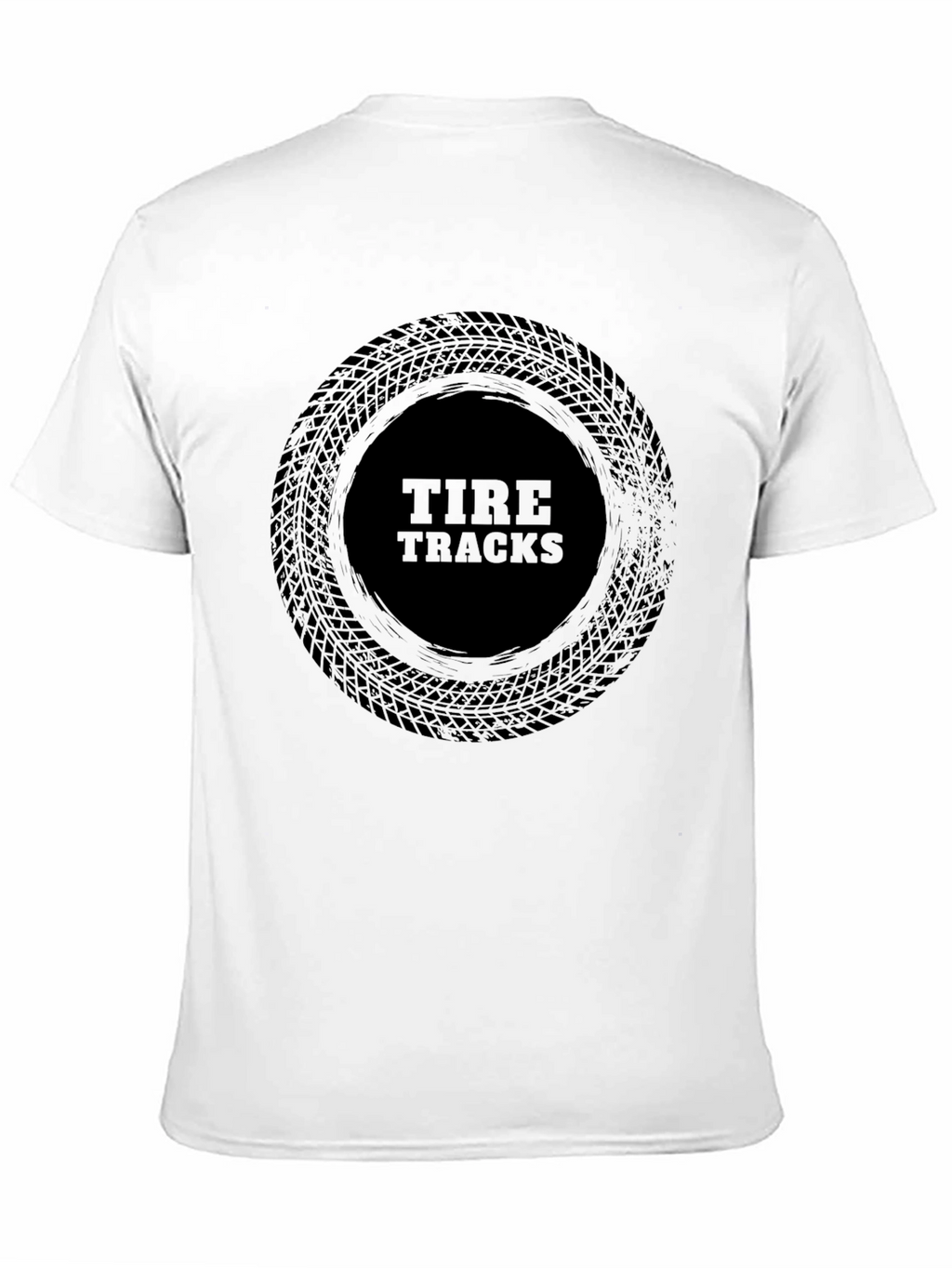 Tire Tracks Graphic T-Shirt - Black Casual Tee