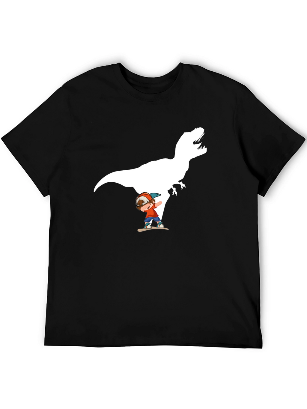 Dino Skater Black T-Shirt - Cool Graphic Tee
