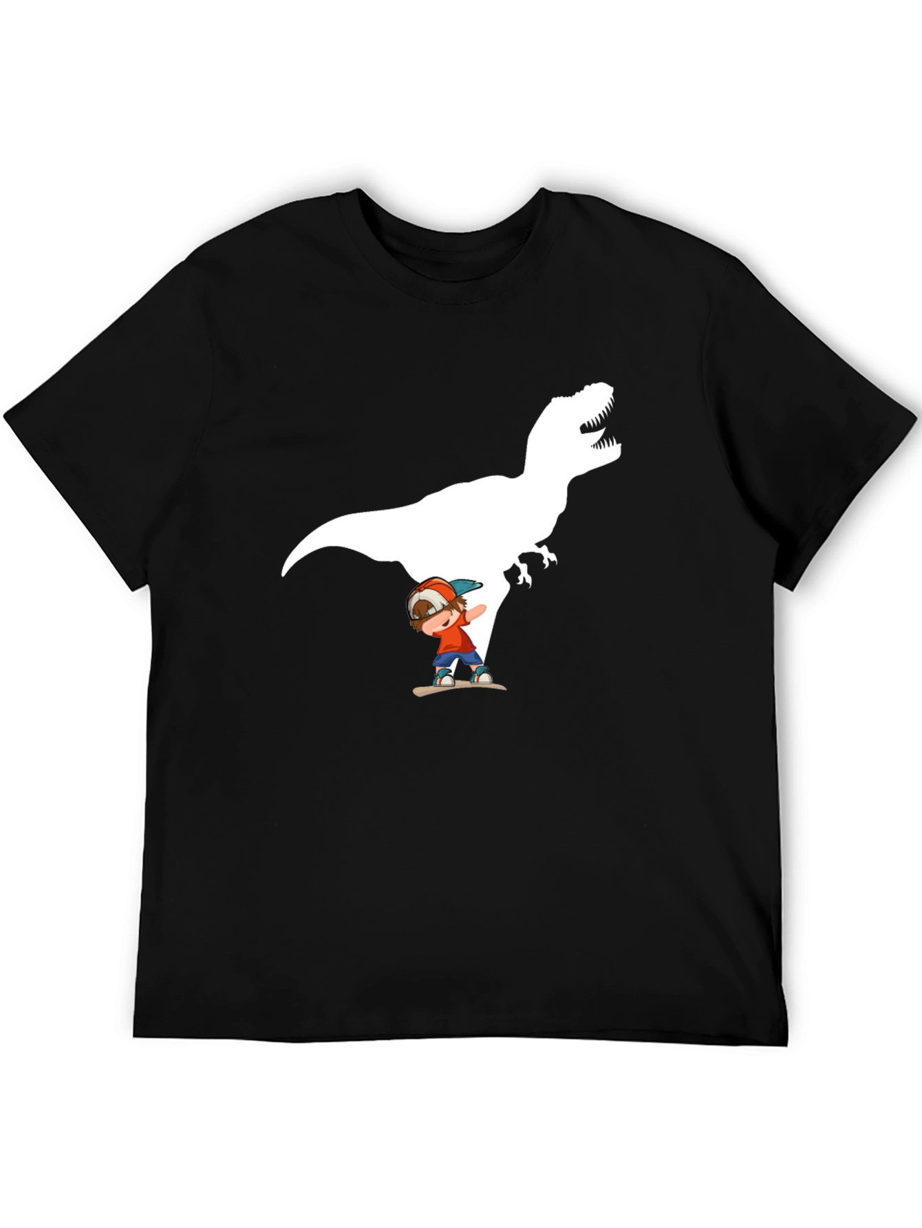 Dino Skater Black T-Shirt - Cool Graphic Tee