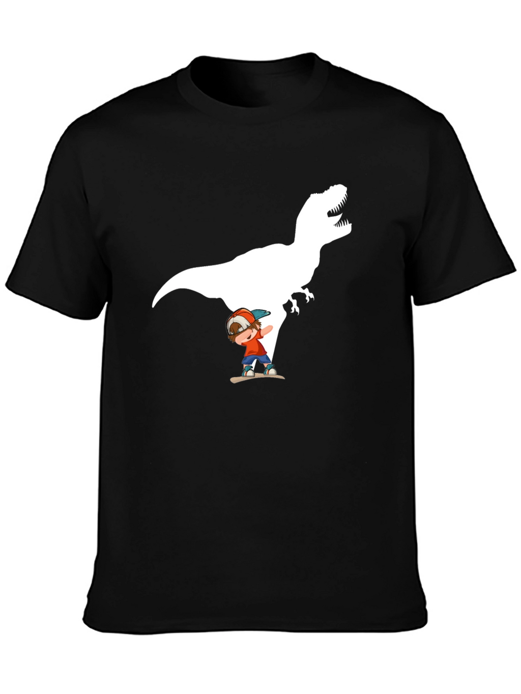 Dino Skater Black T-Shirt - Cool Graphic Tee