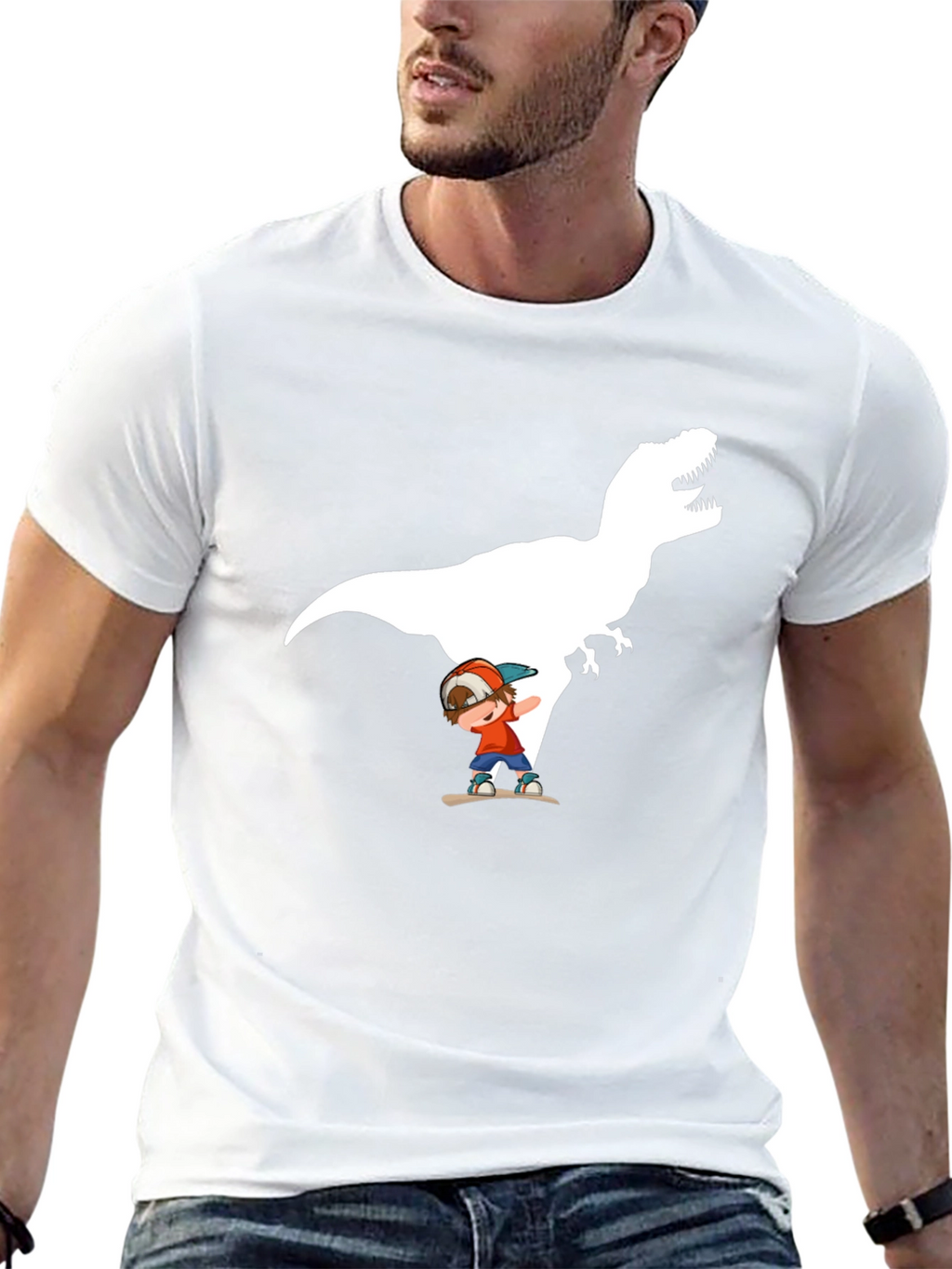 Dino Skater Black T-Shirt - Cool Graphic Tee