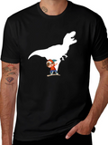 Dino Skater Black T-Shirt - Cool Graphic Tee