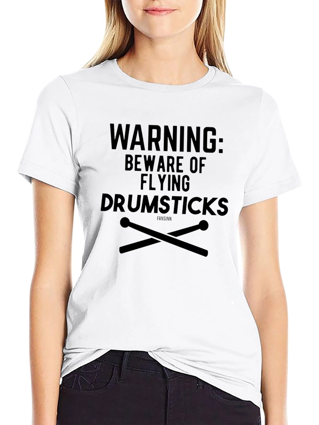 Warning Flying Drumsticks Graphic Tee